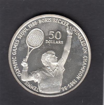Beschrijving: 50 Dollar S-OLYMPIC BORIS BECKER